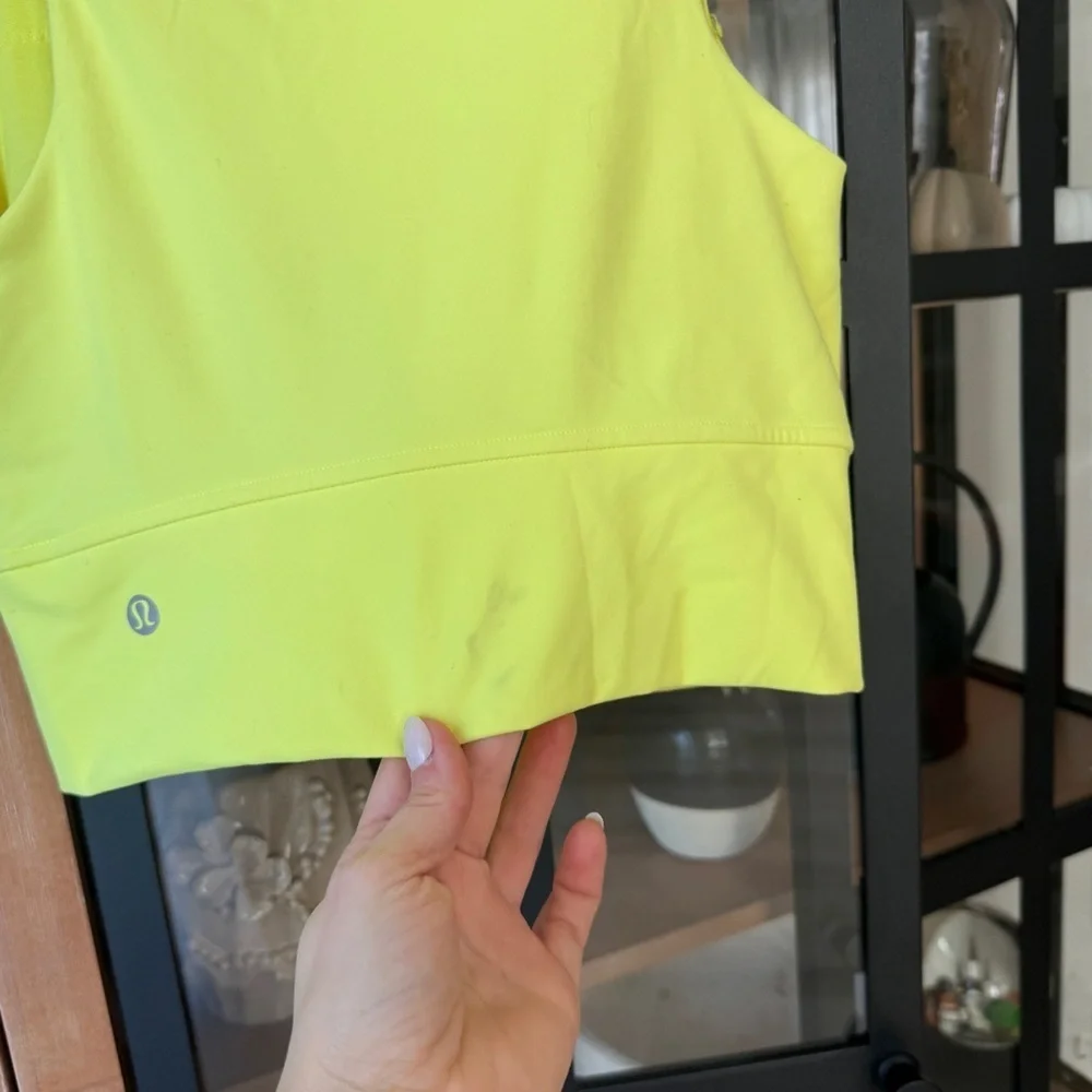 Lululemon Wunder Train Tank Top Electric Lemon neon highlighter sports bra crop
